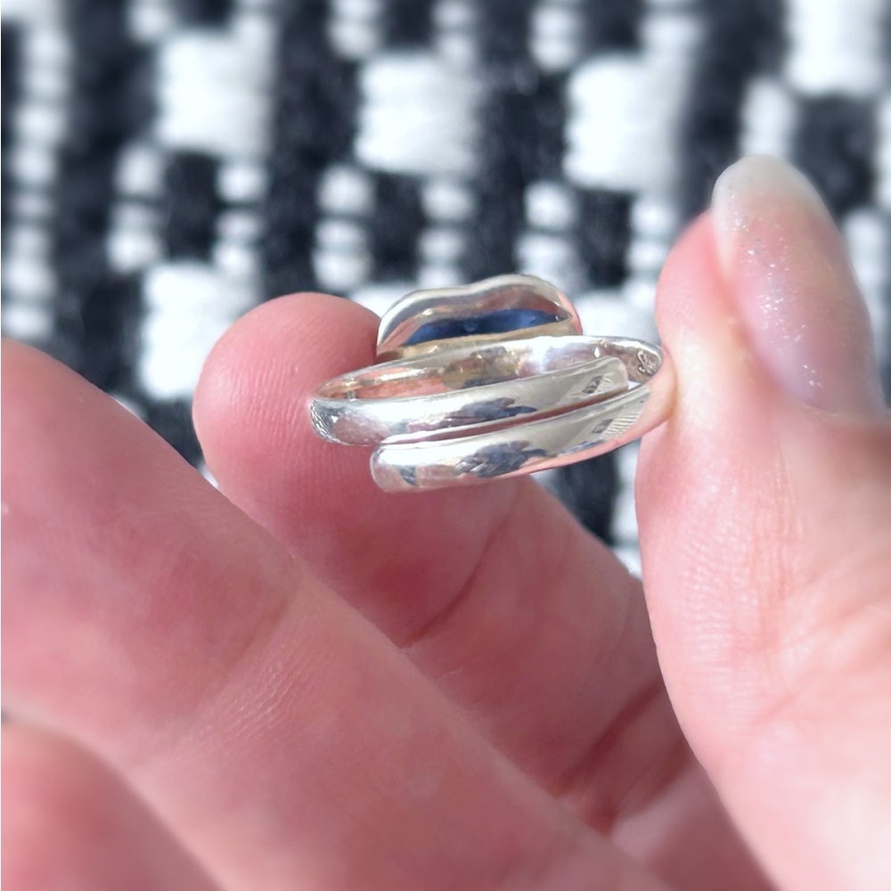 Sterling Silver Checkered Ring- Adjustable - image 3